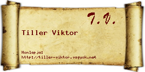 Tiller Viktor névjegykártya